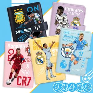 Loose-Leaf+PU leather Colorful Cover Cartoon Notebook Gift for Students&football Fans