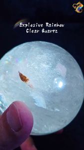 Collectors Grade Explosive Rainbow Clear Quartz with Brown Phantom Crystallization Sphere