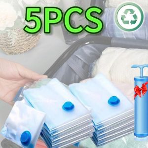 1-10PCS Vacuum Storage Bags for ClothesBeddingSpace Saving Bags Storage Vacuum Seal PacketFolding Compressed Organizer Bag