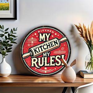 2D Exquisite Hanging Flat Round Wooden Disc Design Durable Kitchen Dining Room Bar Decorative Item Individuality Ideal Gifts