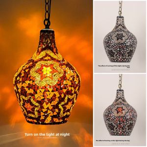 South East Asia Turkey Ceiling Light 23cm Mosaic Pendant Lamp Classical Living Room B & B Retro Club Restaurant Light Luxury Single Head Chandelier