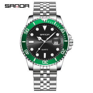 SANDA 1099 Mens Steel Strap Quartz Watch Sports Waterproof Single Calendar Business Simple And Personalized Mens Quartz Watch