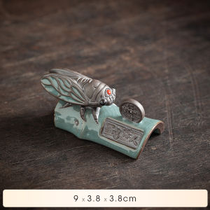 Surprise Little Golden Cicada Tea Pet Ornament Brother Kiln Crackled Can Cultivate Tea Play Tea Tray Decorative Accessories Tea Set Accessories Pen Holder