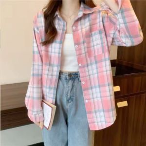 Kemeja Flanel Jumbo Pria Wanita Size XXL XXXL Lengan Panjang