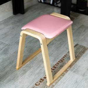 Japanese-Style Soft Bag Makeup Makeup Stool Stackable Household Northern Europe Modern Light Luxury Simple Style Solid Wood Dining Room Stool