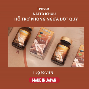 TPBVSK Phòng Ngừa Đột Quỵ Bổ Não Giúp Ngủ Ngon Giảm Căng Thẳng Mệt Mỏi Nattokinase 3000FU Natto Ichou Genki Fami Nhật Bản