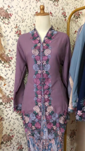Kebaya Encim Putih Motif Moderen Katun Premium