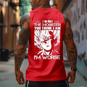 Bandai | Dragon Ball Goku Fitness Tank Top Sleeveless Cotton T Shirt Running Workout Round Neck Light Sports Top Casual Wear