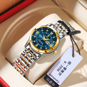 นาฬิกาผู้หญิง กัน น้ำแบรนด์แท้ ร่วมมือการรับรองจากสวิตเซอร์แลนด์แฟชั่นธุรกิจสแตนเลสคู่ปฏิทินเรืองแสงนาฬิกา ราคาประหยัดและผู้หญิงที่มีความต้องการและความสวยงาม