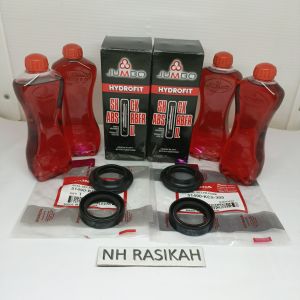 SEAL AS SHOCK SEPASANG+TUTUP ABU+OLI 2SET KC5 HONDA CB 150R/MEGAPRO NEW/VERZA/TIGER/PCX/GLPRO ORIGINAL
