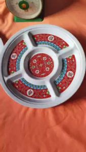 Khay tròn 5 phần nhựa Melamine KH 05 đường kính 30.0 cm 3 màu