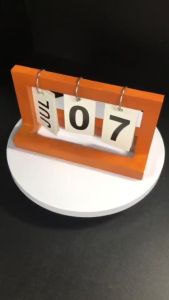 Shopcoins Nordic Style Wooden Perpetual Creative Desktop Chic Flip Decoration Home Office Calendar