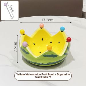 XIAOHUANGLU | Creative Watermelon Fruit Bowl High-End Stylish with Forks
