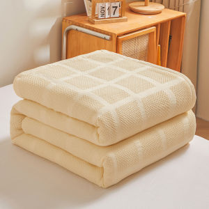 Lớp Một bông tổ ong Chăn điều hòa không khí mềm mại và thân thiện với da Waffle Khăn gạc Quilt Tấm bọc giường