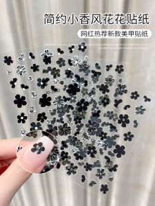 Internet Celebrity Simple Chanel Style Nail Art Stickers: Sweet Cool Girl Black Five Faces New Arrival Camellia Nail Sticker Decorations