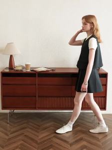 KUHNMARVIN | Bộ Đồ Vest Chân Váy Xòe Màu Xám Gọn Gàng Cho Đi Làm