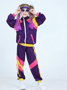 Kids 70s & 80s Retro Disco Costume – Hippie Tracksuit for Halloween Party & Cosplay