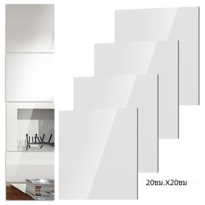 4/8 ชิ้นกระจกอะคริลิคชุดกาวกระจกกระเบื้อง 2 มิลลิเมตรหนายืดหยุ่น Unbreakable สติกเกอร์กระจกสแควร์กระจกสติ๊กเกอร์ติดผนัง