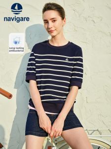 Navigare | Striped Knit Ladies Casual Loose Shirt