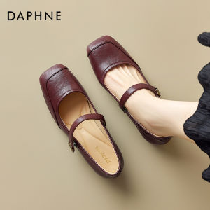 Daphne | Comfortable Low-cut Leather Shoes for Dresses Thick Heel Fall New Arrival