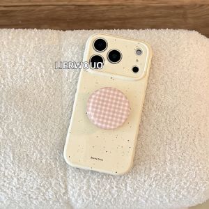 LIANGWU | Splash Ink Checkered Bracket Case Slim Trendy Female Style