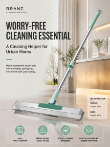 Adjustable Telescopic Floor Wiper Squeegee 3 in 1 Sweep Scrub Wipe Multifunctional Bathroom Glass Floor Water Scraper Cl