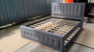 [FREE INSTALLATION] I HOME LOLLY Queen Size Bed with Single Bed Pull Out / Linen Fabric / Strong Bed