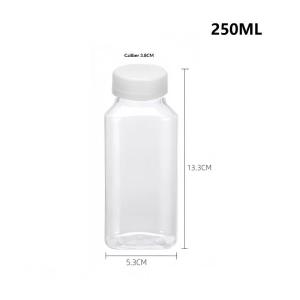 Empty Plastic Juice Bottles With Caps Clear Bulk Containers For Juicing Drinking Milk Jam〔CC11〕