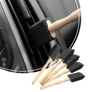 Seemetal 10 cái bàn chải làm sạch xe cán bằng gỗ lỗ thông khí điều hòa bàn chải làm sạch xe ô tô nội thất Khoảng cách làm sạch bụi công cụ