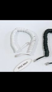 Cáp tai nghe điện thoại bàn - Dạng dây xoắn giãn dài khoảng gần 3m (Màu Đen) / Giá bán 1 Sợi