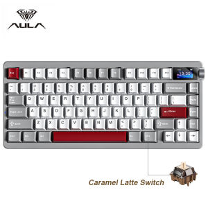 AULA | AULA NOVA75 Wireless Mechanical Keyboard 75% Keycaps Three Mode RGB Hot Swap Custom Smart Screen W/ Knob PC E-sport Gamer Gifts