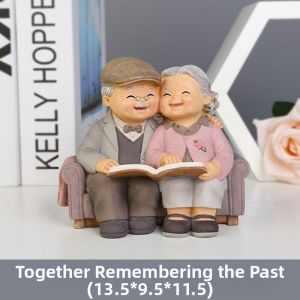 MOLORE | Elderly Figurines Home Decoration Golden Anniversary Gift