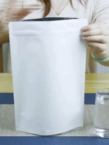 [13X18.5 CM] 10 PCS Standing Pouch Craft Non Windows Putih | Kemasan Kopi | Kemasan Paper Ziplock