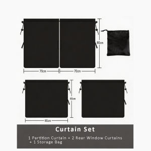5pcs Car Privacy Curtain Set Window Shade Privacy Front Partition Curtain Car Camping Detachable Simple Curtain With Storage Bag
