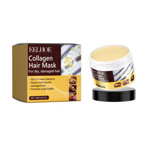 EELHOE collagen hair repair series collagen hair mask collagen shampoo repairs dry frizzy and tangled hair moisturizing and smooth hair mask shampoo