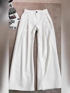 ZHUOCAN | Pleated A-Line Loose Comfort Wide Leg Mens Casual Trousers