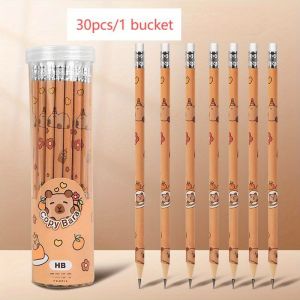 30PCS Wooden Pencils Capibala Pencils Essential Tools for Accounting for Students and Illustrators