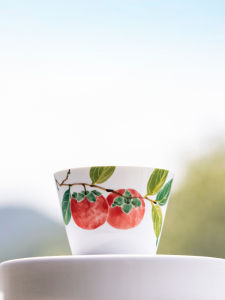 High Temperature Ceramic Hand-Painted Coffee Cup with Underglaze Floral Design Female Gift Beauty of Nature Quietness in Chaos