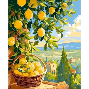 KAYOU | Tree Landscape Painting By Numbers Handpainted Painting Paint By Numbers on Frameless Canvas DIY Number Painting Unique Gift