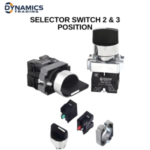 CNAOM Selector Switch – 2/3 Position 1NO1NC / 2NO 22mm Mounting 240V/600V 10A Metal & Plastic