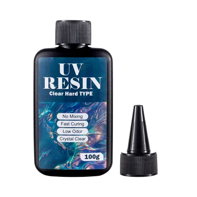 Hard UV Resin Glue Kit Fast Curing Epoxy Resin UV Glue with Mixing Tools for Starter Supplies for Art Craft Jewelry Making DIY