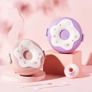 Kotak Makan Anak Lunc Box Bento Eklusif Model Donat Lucu Dengan Tutup Kapasitas 1000ML 6717