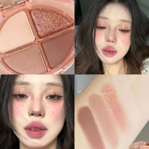 HERORANGE | Bảng Phấn Mắt Bốn Màu Herorange Matte Shimmer Glitter Highlight - Trang Điểm Cầm Tay Không Thấm Nước Để Sử Dụng Hàng Ngày Và Dự Tiệc