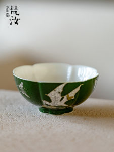 Fanyu Large Capacity Owner Cup Butterfly Single Cup Tea Bowl Ceramic High Temperature Burned Vintage Style Tea Set from China