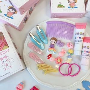 SK-C776 Jepit Rambut DIY Set With Clay Decorating Hair Pin Korean Style / Menghias Jepitan Karet Aksesoris Rambut Anak dengan Cream Import
