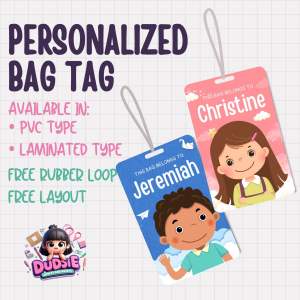 PERSONALIZED BAG / LUGGAGE TAGS WITH FREE RUBBER LOOP