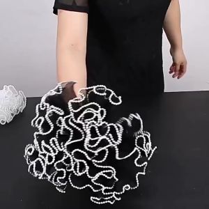 (3.6M)Pearl Yarn Pleated Yarn Luminous Yarn ValentineS Day Flower DIY Bouquet Packaging Material