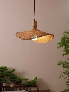 Japanese Bamboo Woven Lamp Retro Teahouse Lantern Pendant Light Wabi-sabi Bamboo Dining Light Rattan Hanging Light Restaurant Decoration Chandelier