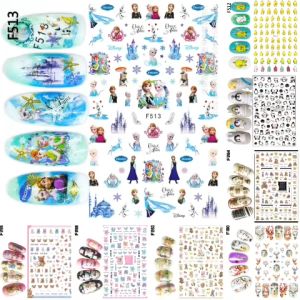 Sticker Dán Móng Tay Họa Tiết Hoạt Hình Công Chúa Ellsa / Gà Con Cute / Chú Gấu Bear / Tuần Lộc / Cánh Cụt Pingu  / Nails sticker Series F513