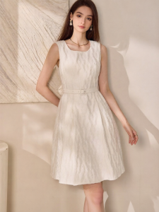 Roey s house | High-Grade French Brocade Sleeveless Fitted Dress